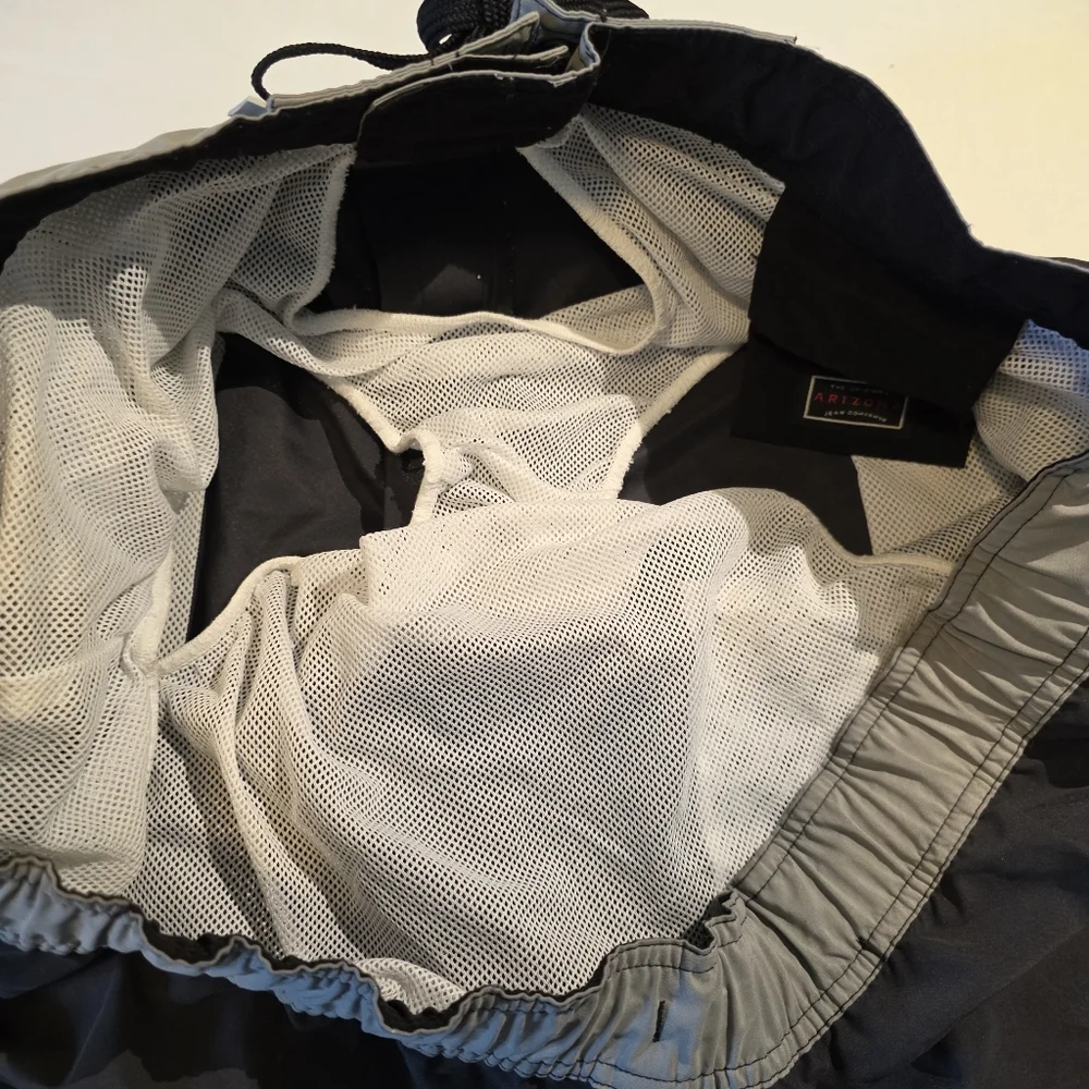 Arizona Gray and Tan Swim Surf Board Shorts with Quick-Dry Fabric XL Like New